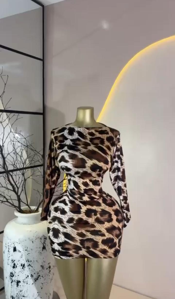 Leopard Open-Back Cutout Mini