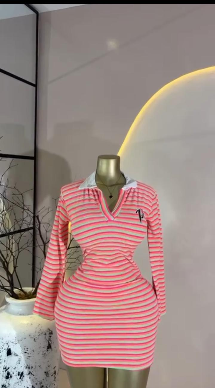 Neon Stripe Polo Mini