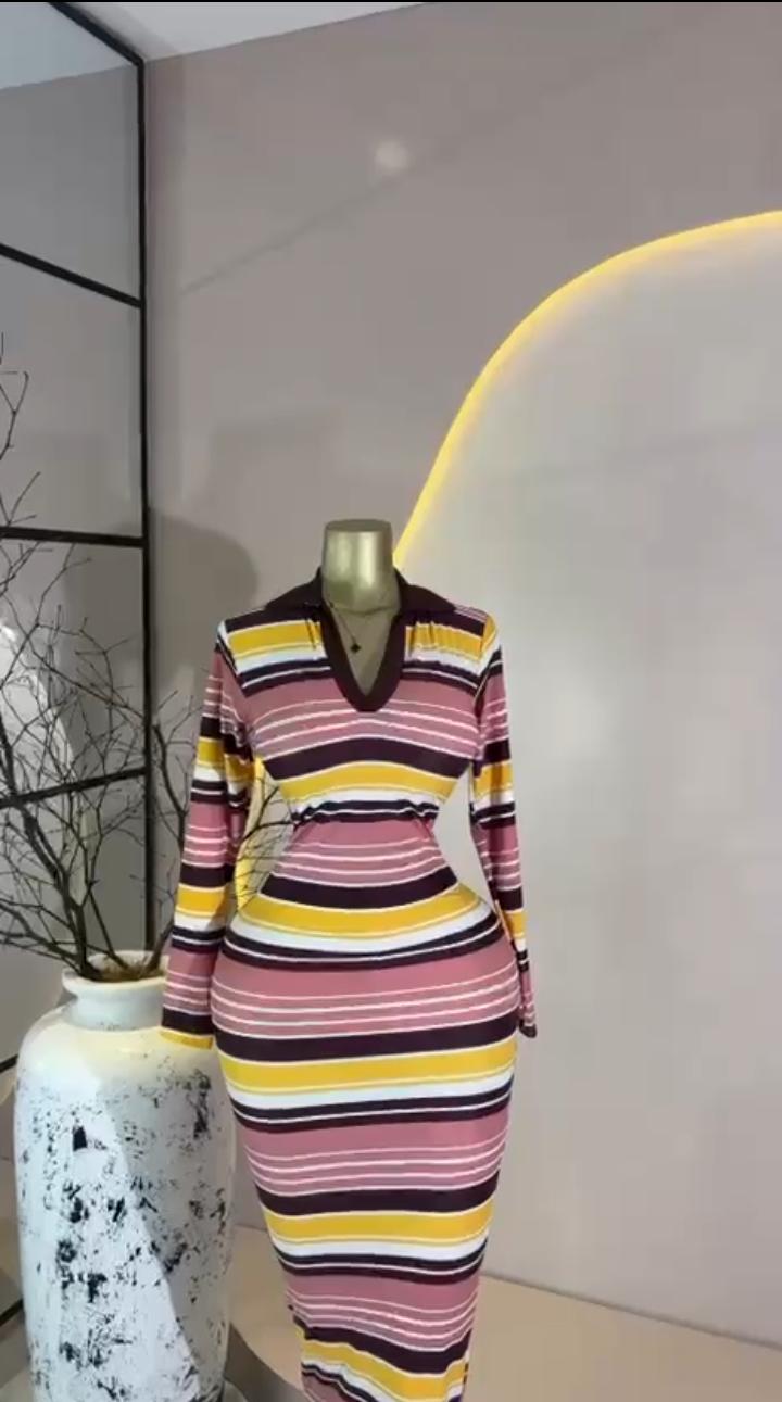 Stripe Polo Midi