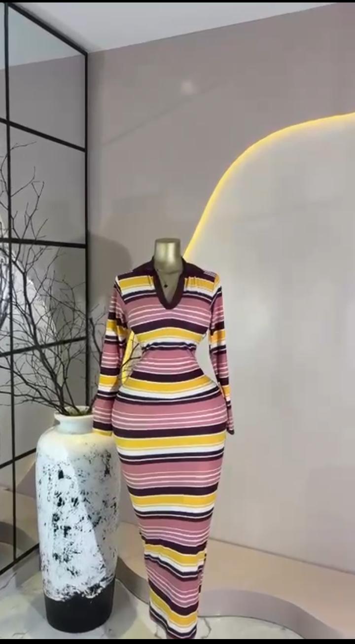 Stripe Polo Midi