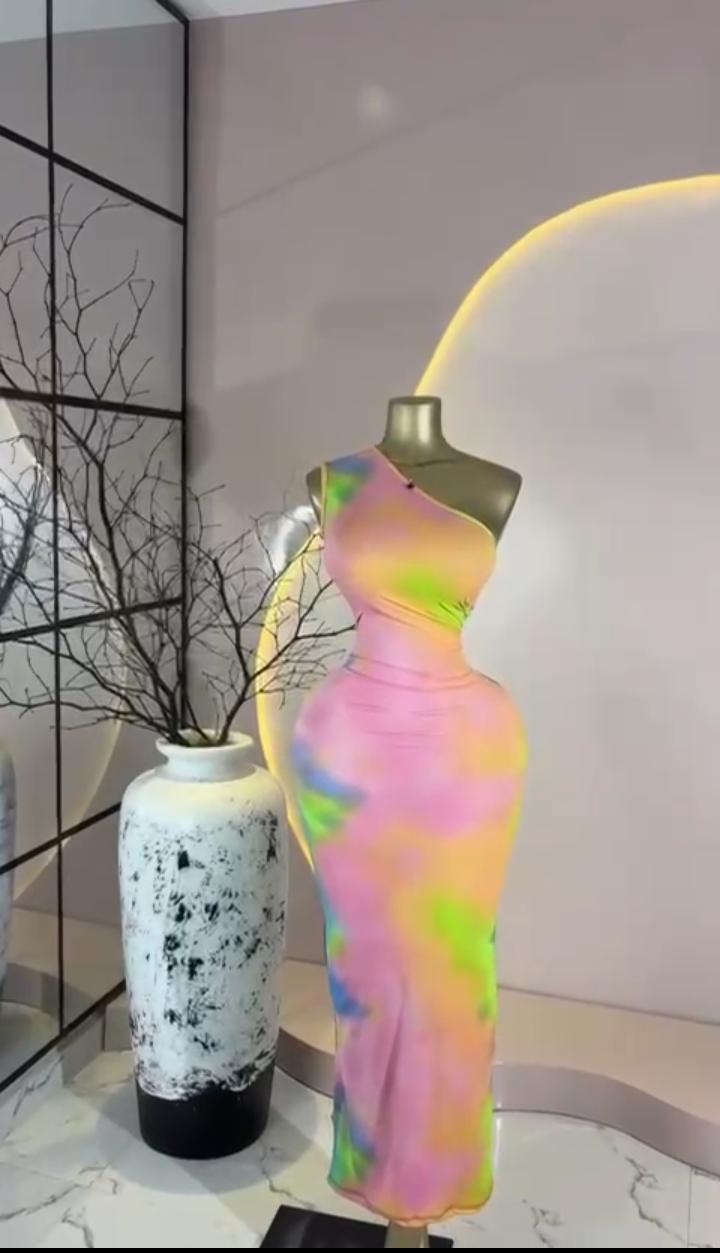 Neon Tie-Dye Maxi