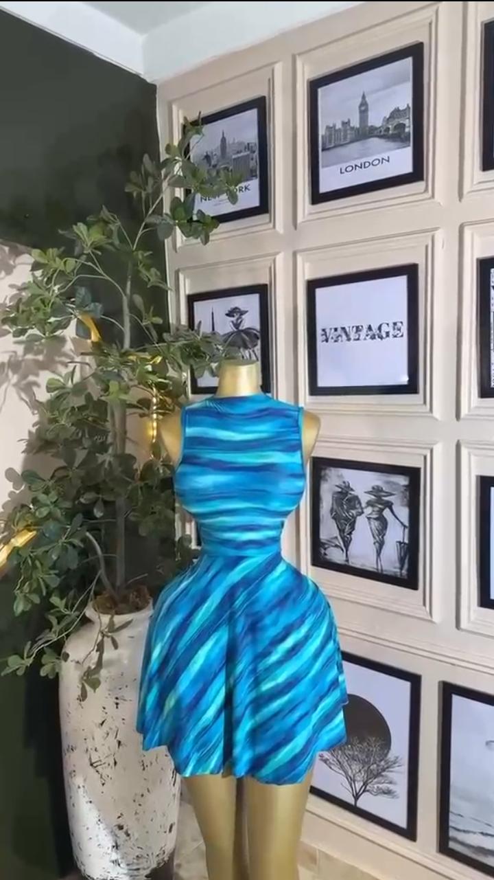 Teal Flared Mini