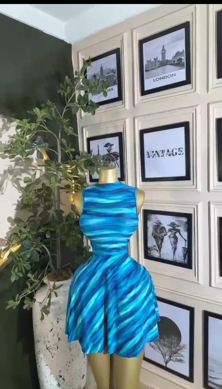 Teal Flared Mini