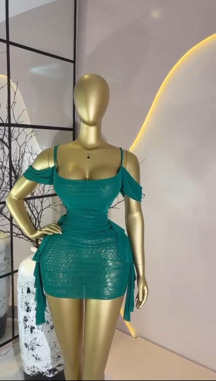 Emerald Cold-Shoulder Mini