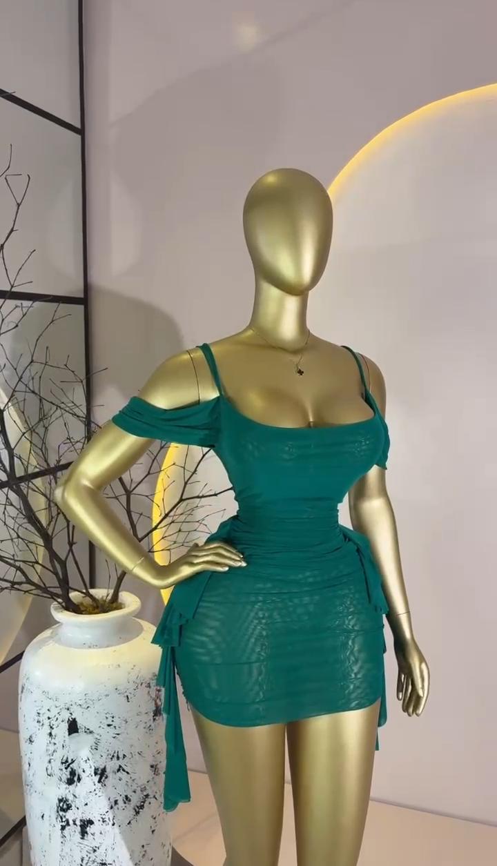Emerald Cold-Shoulder Mini