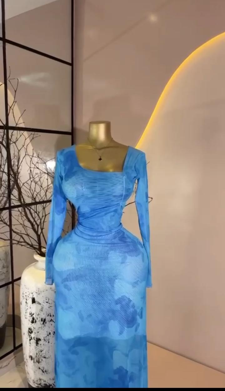 Blue Watercolour Midi
