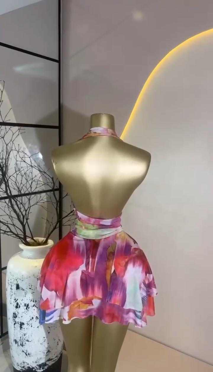 Multicolour Ruffle Mini