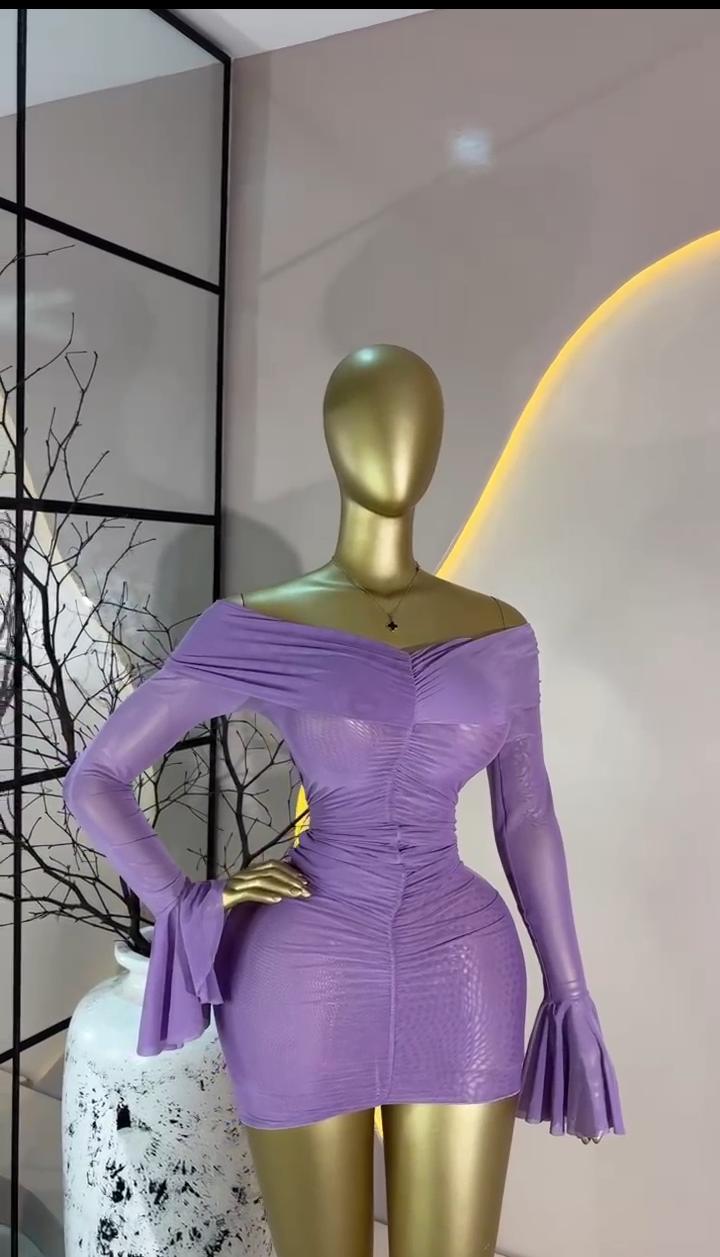 Lavender Off-Shoulder Mini