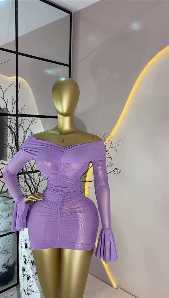 Lavender Off-Shoulder Mini