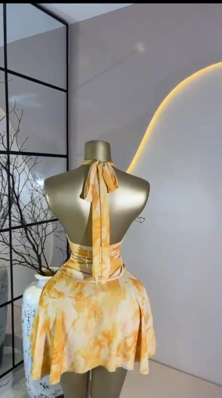 Golden Marble Halter Mini