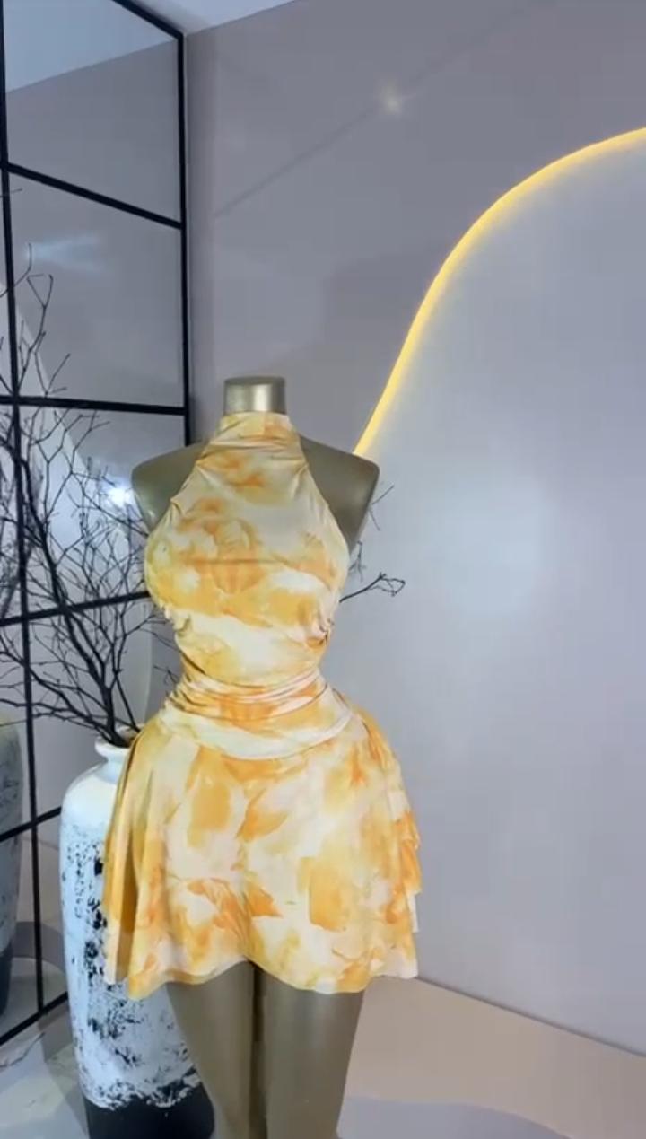 Golden Marble Halter Mini