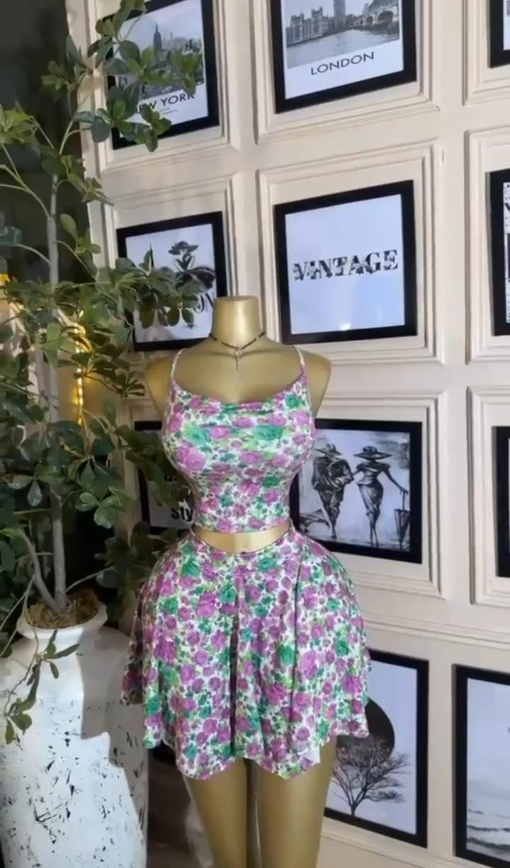 Floral Cross-Back Mini