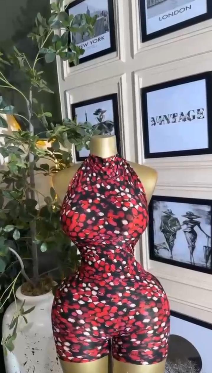 Red Petal Romper