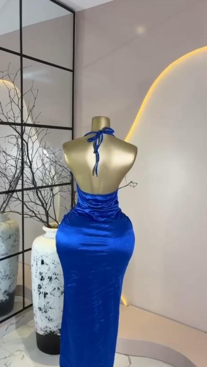 Cobalt Satin Maxi