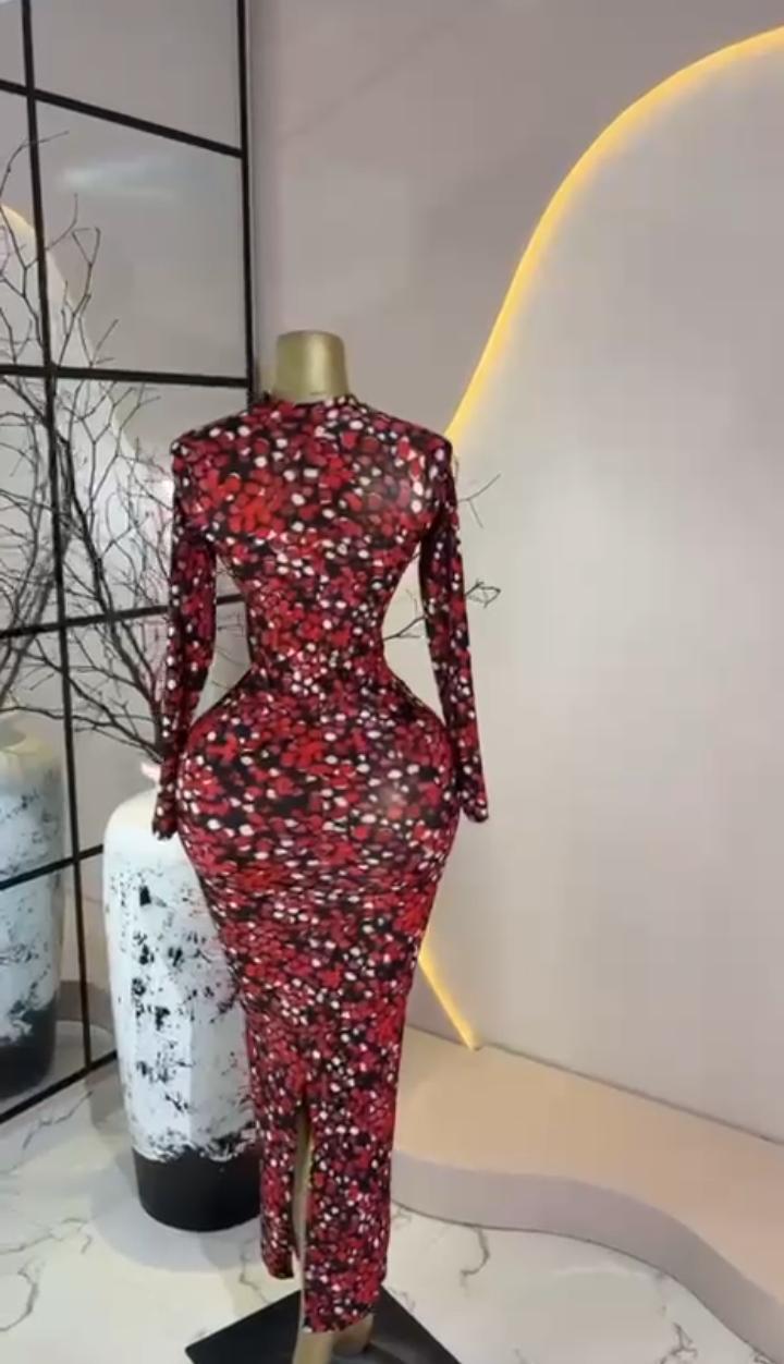 Red Petal Split Maxi