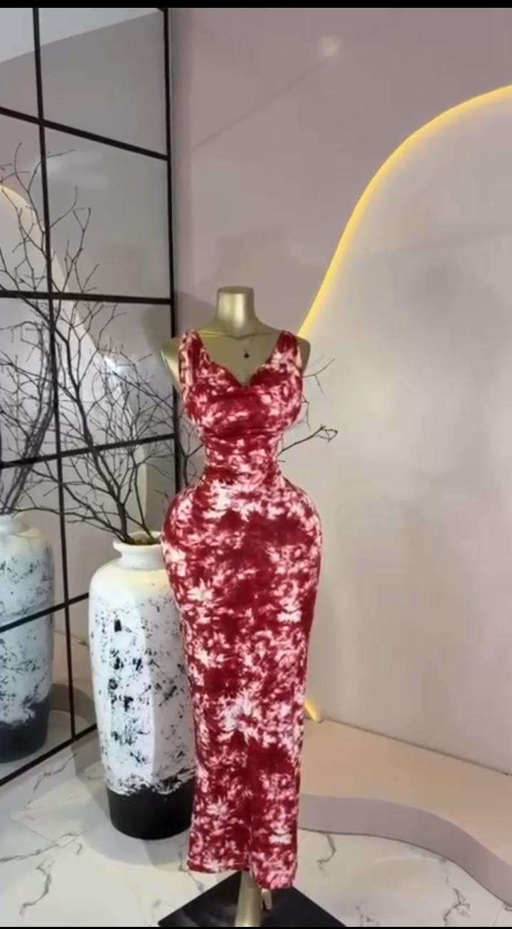 Wine Tie-Dye Maxi