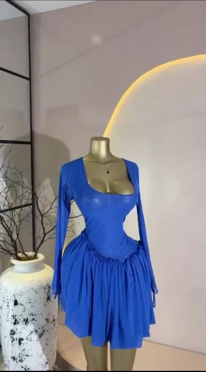Blue Cutout Bubble Mini