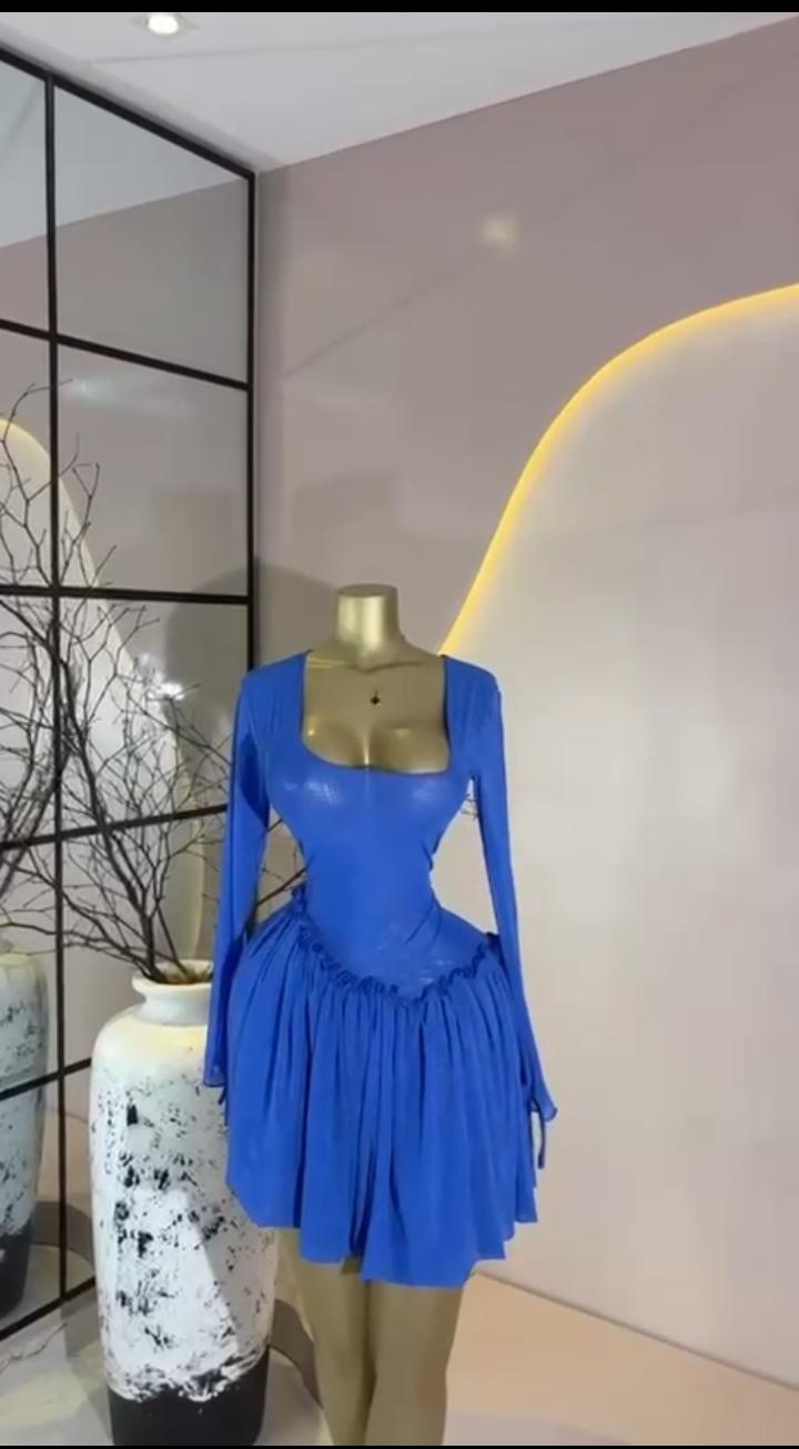 Blue Cutout Bubble Mini